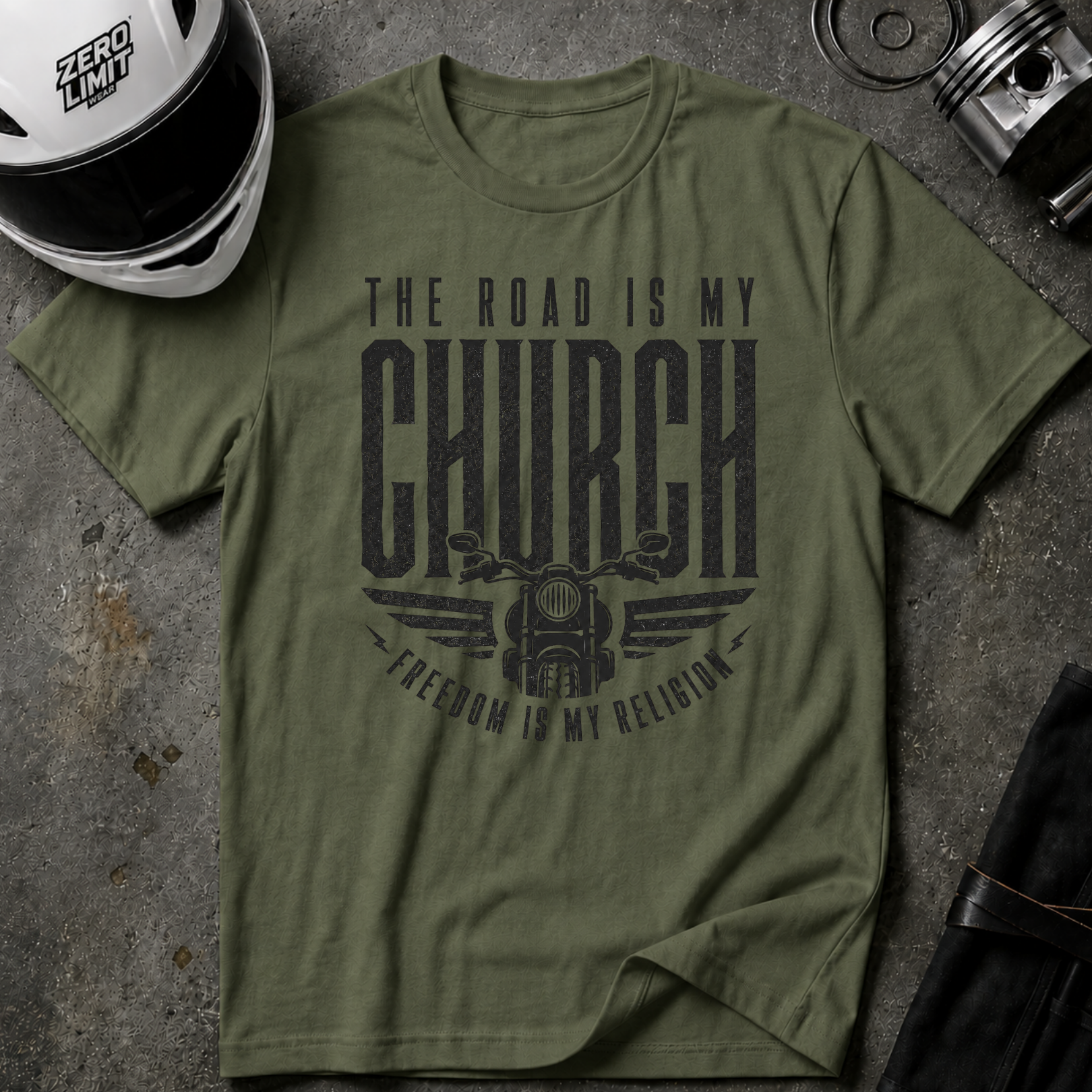 ROAD IS MY CHURCH T-SHIRT