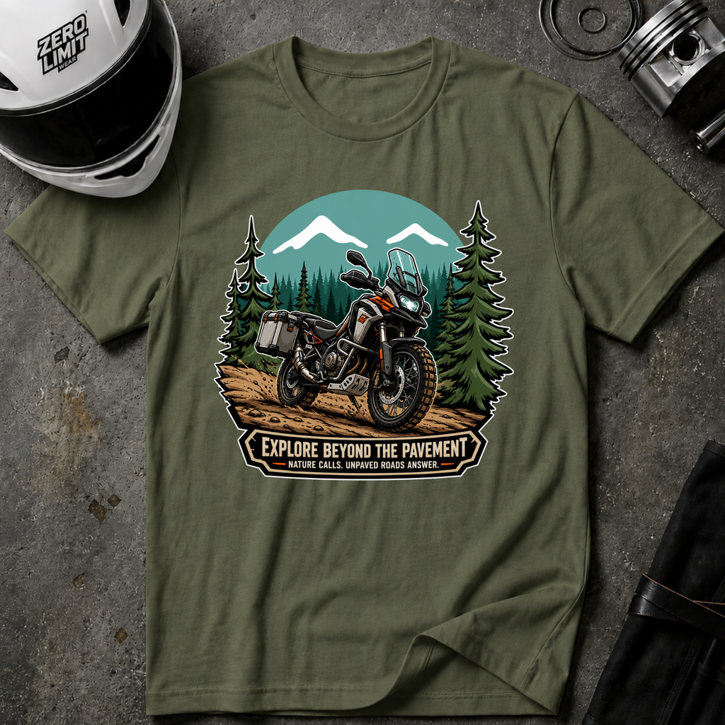 EXPLORE BEYOND THE PAVEMENT T-SHIRT