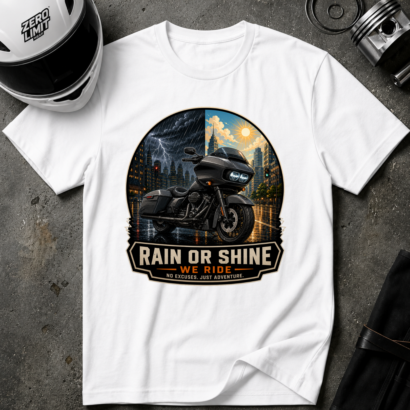 RAIN OR SHINE ROAD T-SHIRT