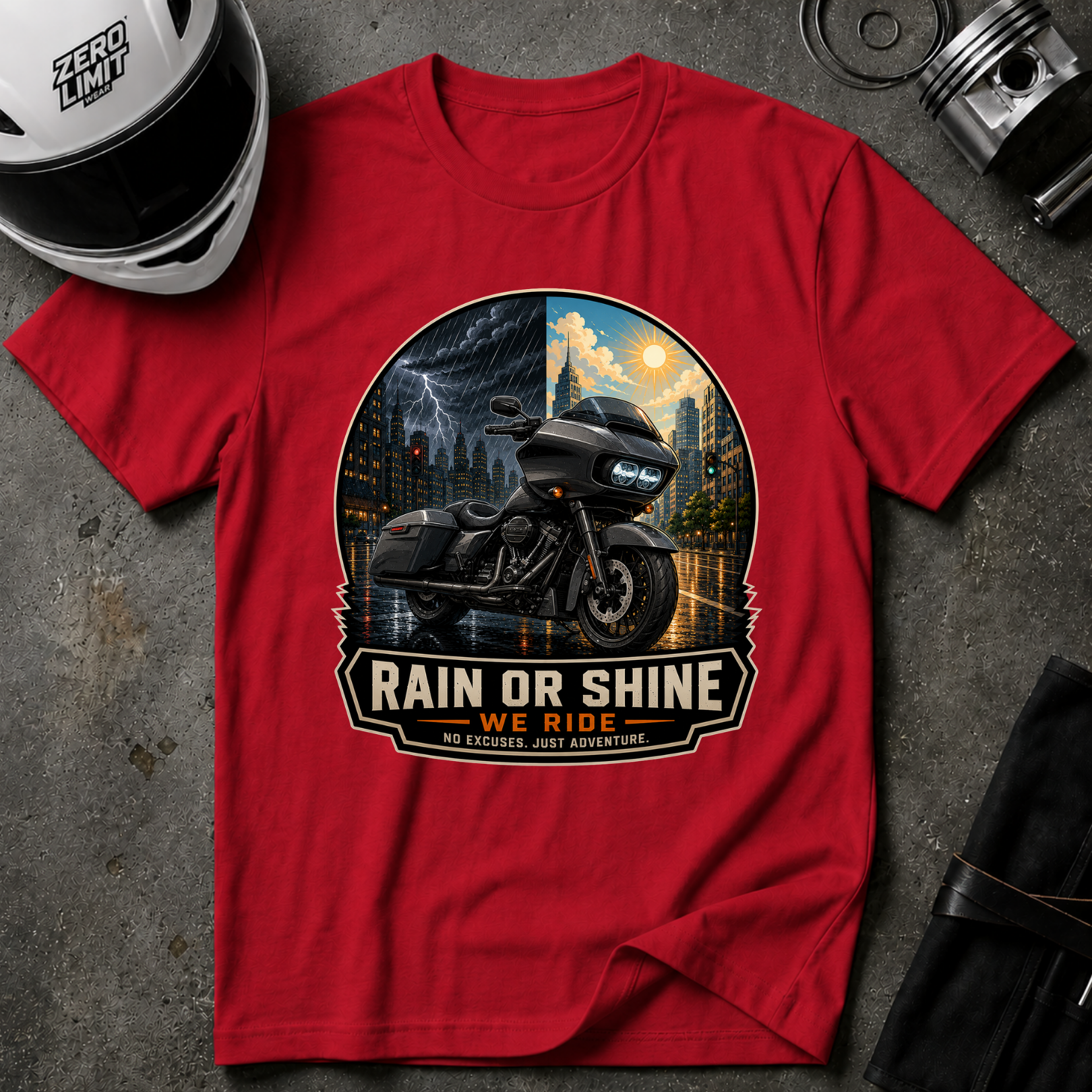 RAIN OR SHINE ROAD T-SHIRT