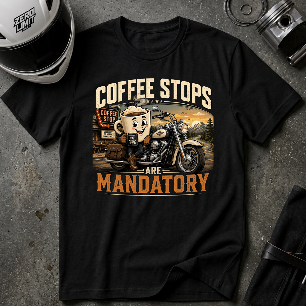 COFFEE STOPS ARE MANDATORY T-SHIRT