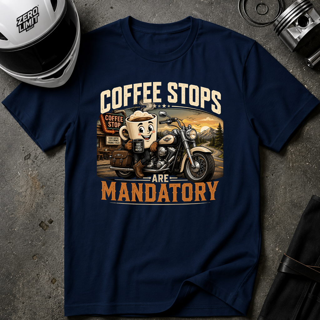 COFFEE STOPS ARE MANDATORY T-SHIRT