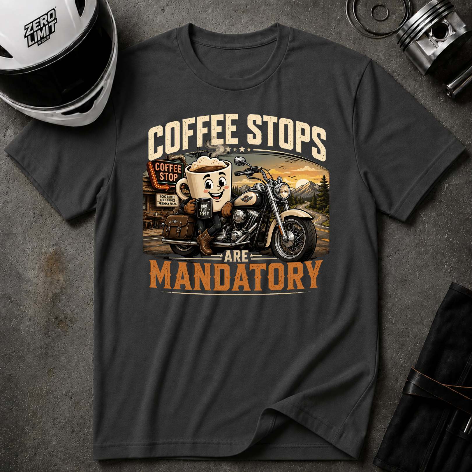 COFFEE STOPS ARE MANDATORY T-SHIRT