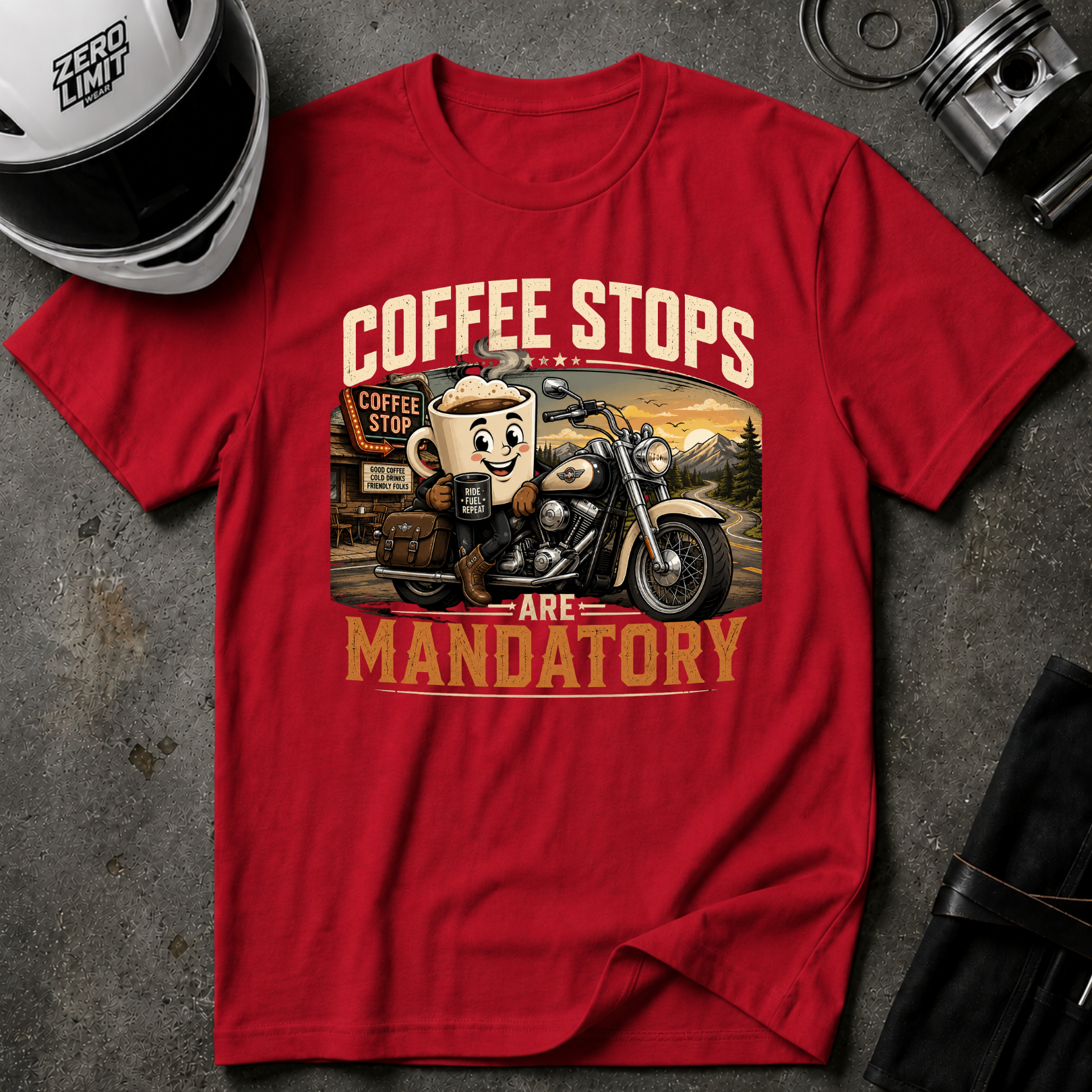 COFFEE STOPS ARE MANDATORY T-SHIRT