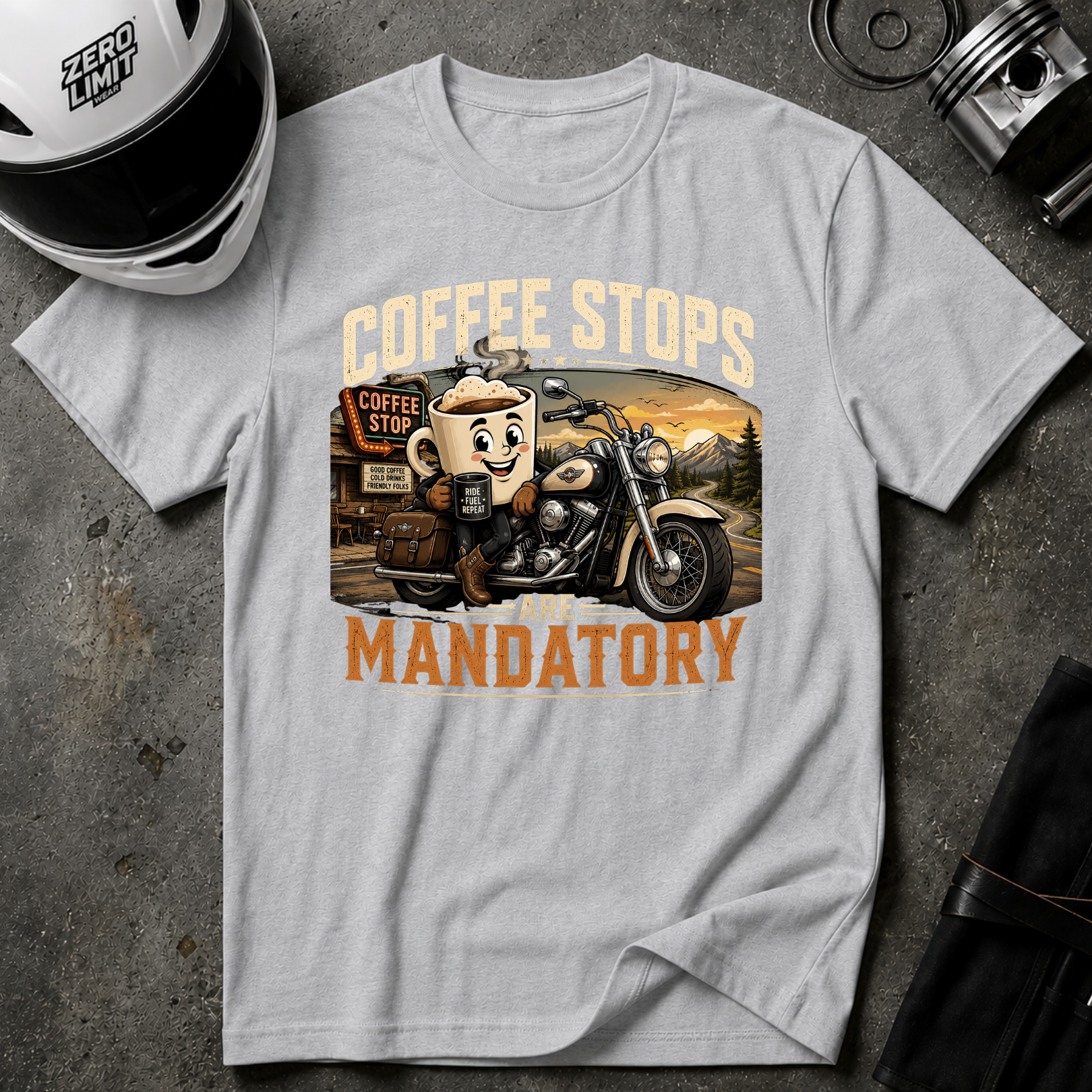 COFFEE STOPS ARE MANDATORY T-SHIRT