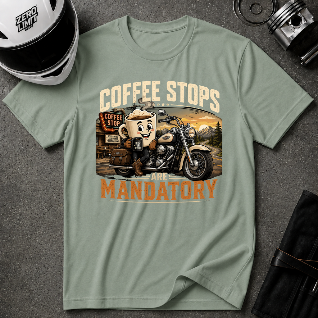 COFFEE STOPS ARE MANDATORY T-SHIRT