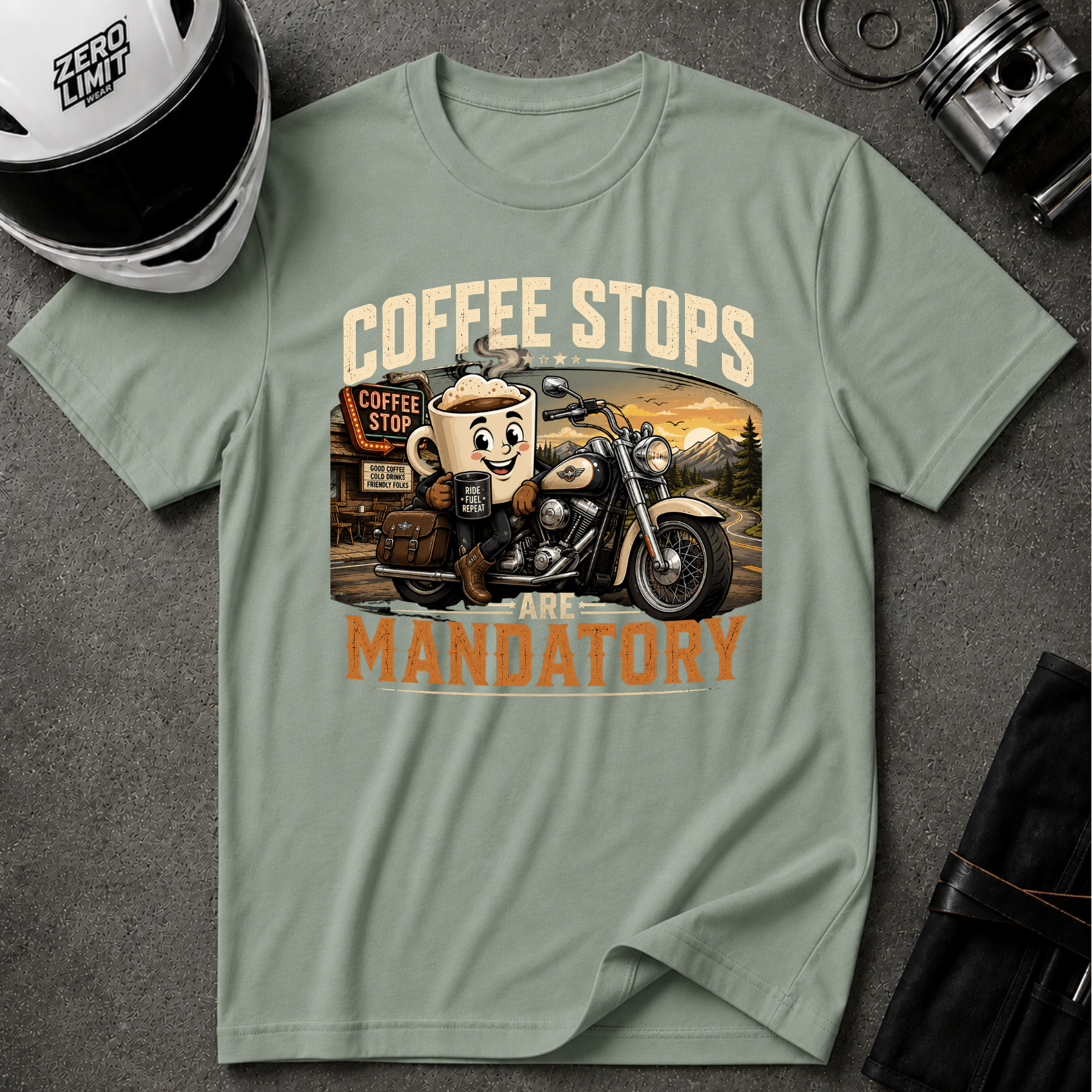 COFFEE STOPS ARE MANDATORY T-SHIRT