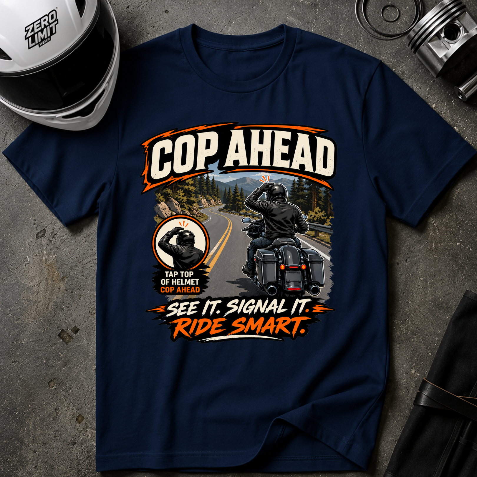 COP AHEAD SIGNAL T-SHIRT