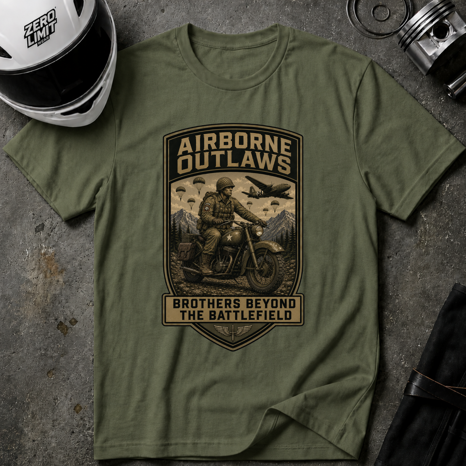 AIRBORNE OUTLAWS 1944 T-SHIRT