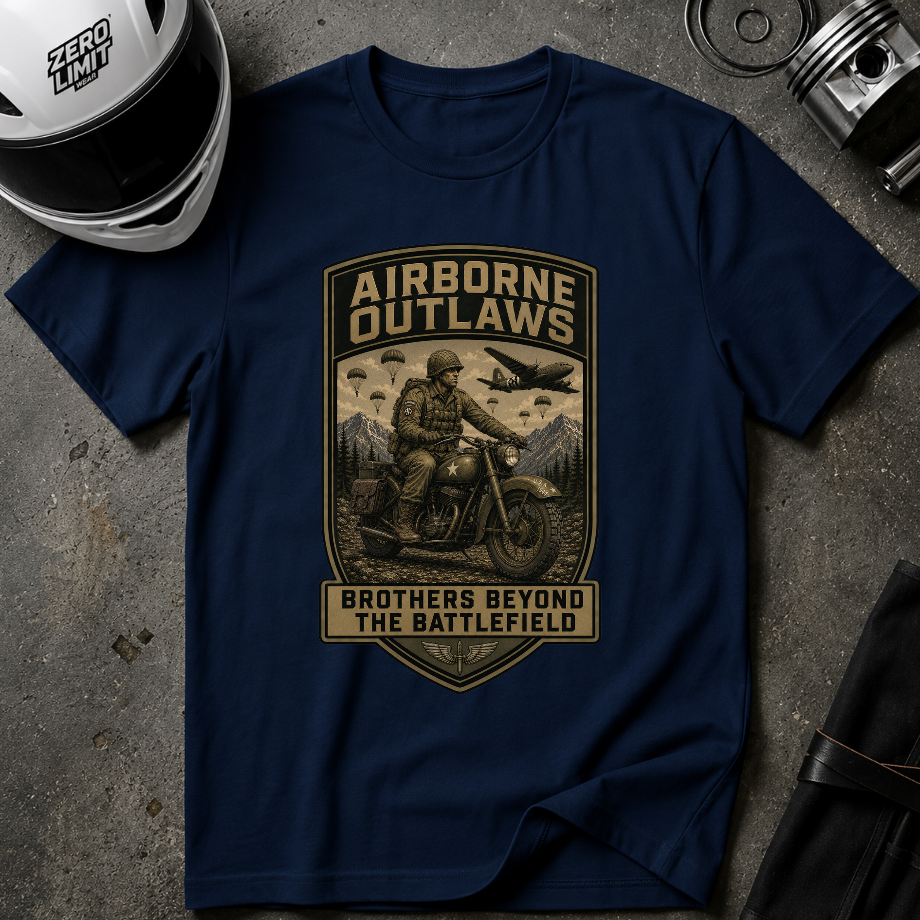 AIRBORNE OUTLAWS 1944 T-SHIRT