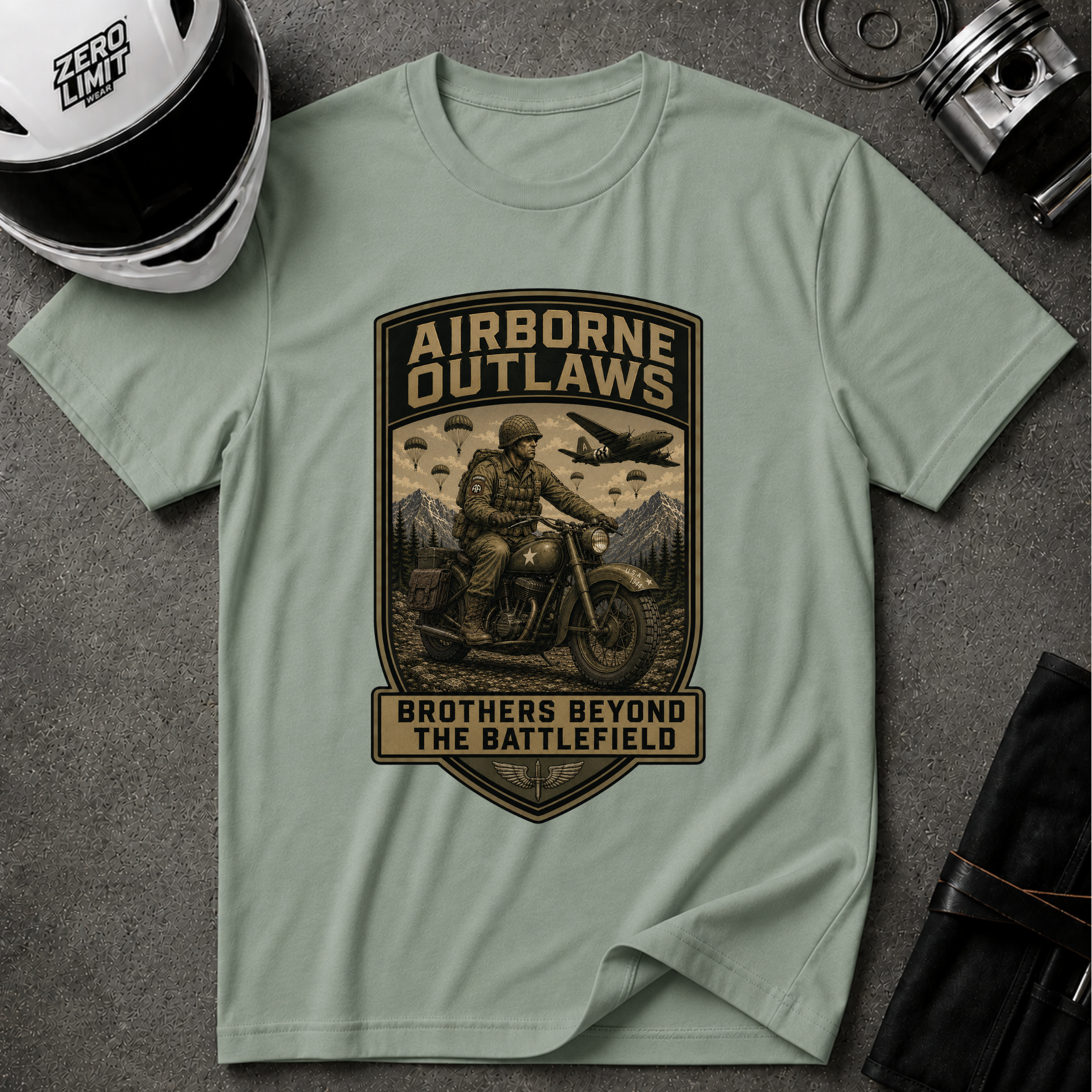 AIRBORNE OUTLAWS 1944 T-SHIRT