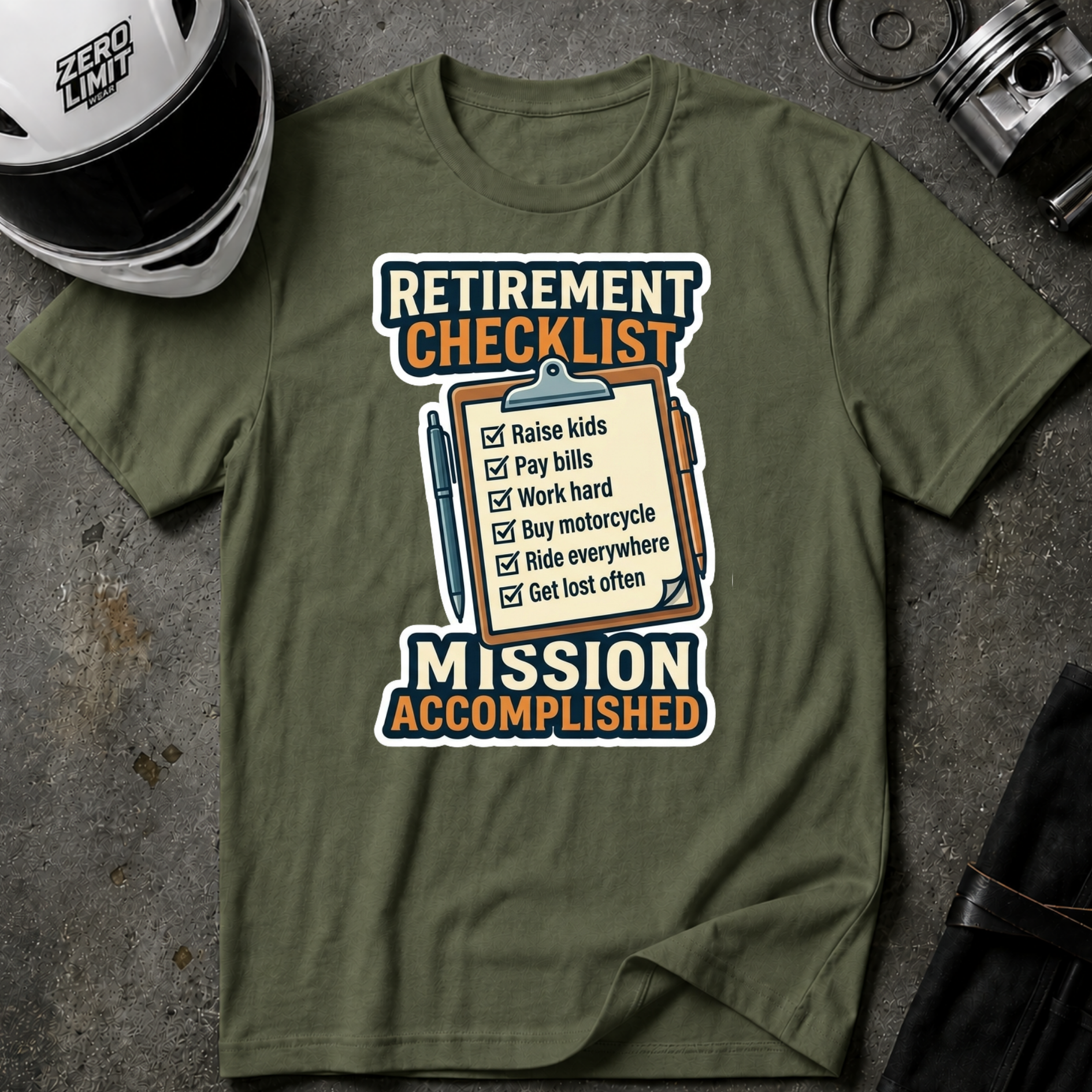 RETIREMENT CHECKLIST T-SHIRT