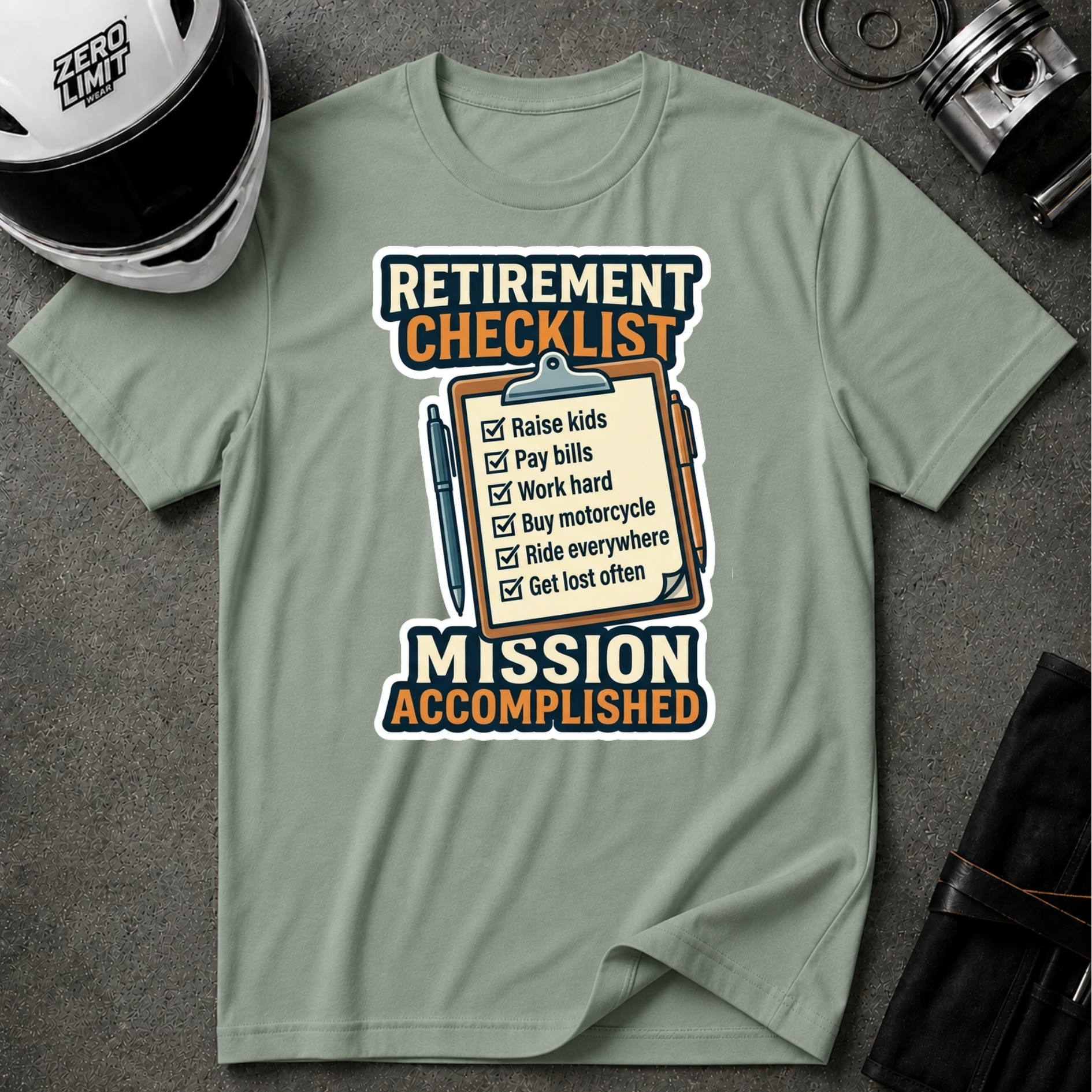 RETIREMENT CHECKLIST T-SHIRT