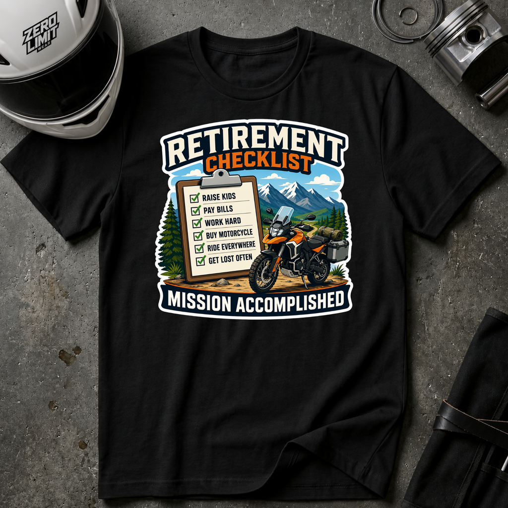 ENDURO RETIREMENT CHECKLIST T-SHIRT