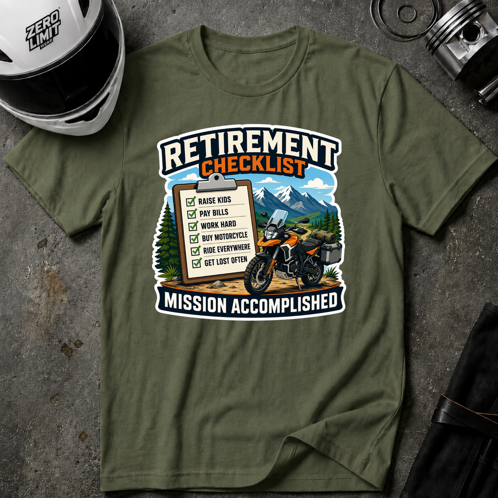 ENDURO RETIREMENT CHECKLIST T-SHIRT