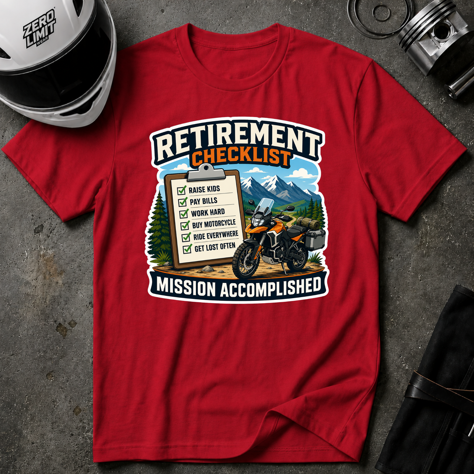 ENDURO RETIREMENT CHECKLIST T-SHIRT