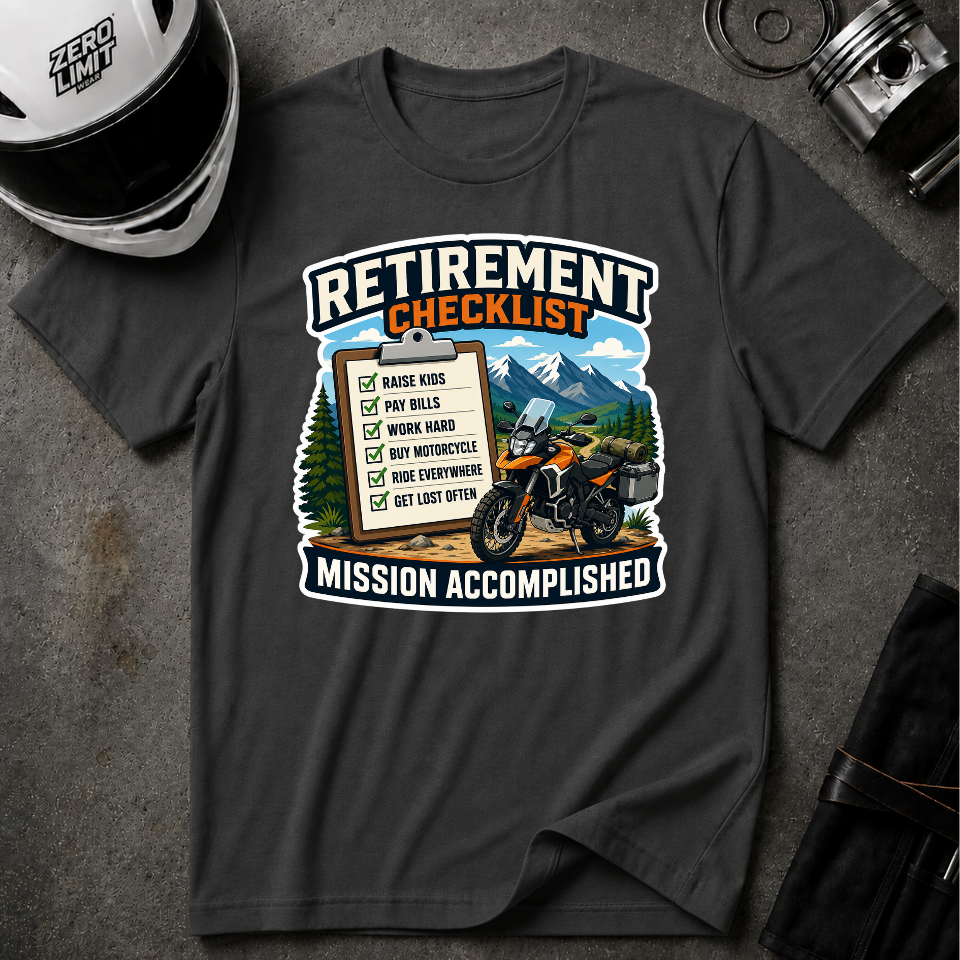 ENDURO RETIREMENT CHECKLIST T-SHIRT
