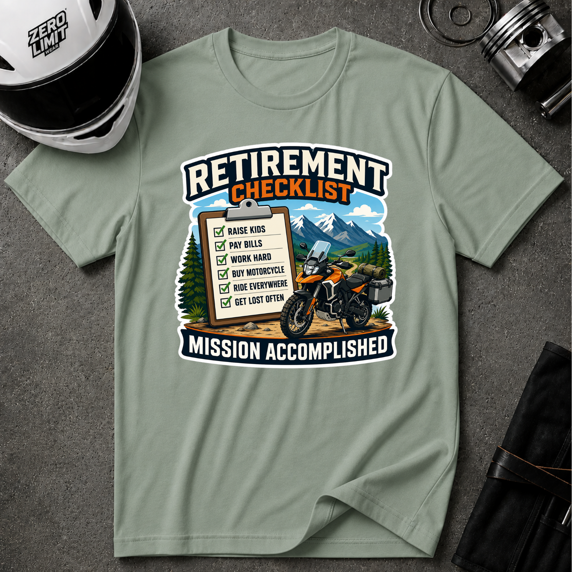 ENDURO RETIREMENT CHECKLIST T-SHIRT