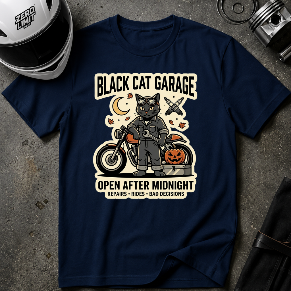 BLACK CAT GARAGE T-SHIRT