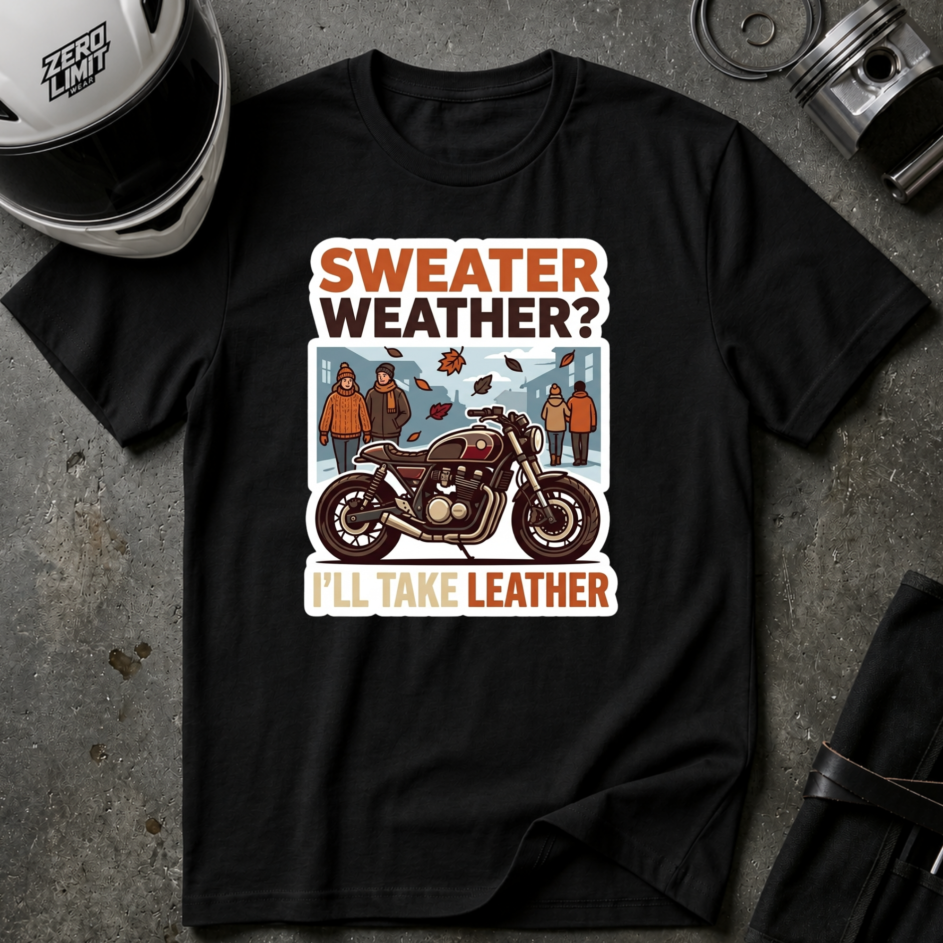 LEATHER > SWEATER T-SHIRT