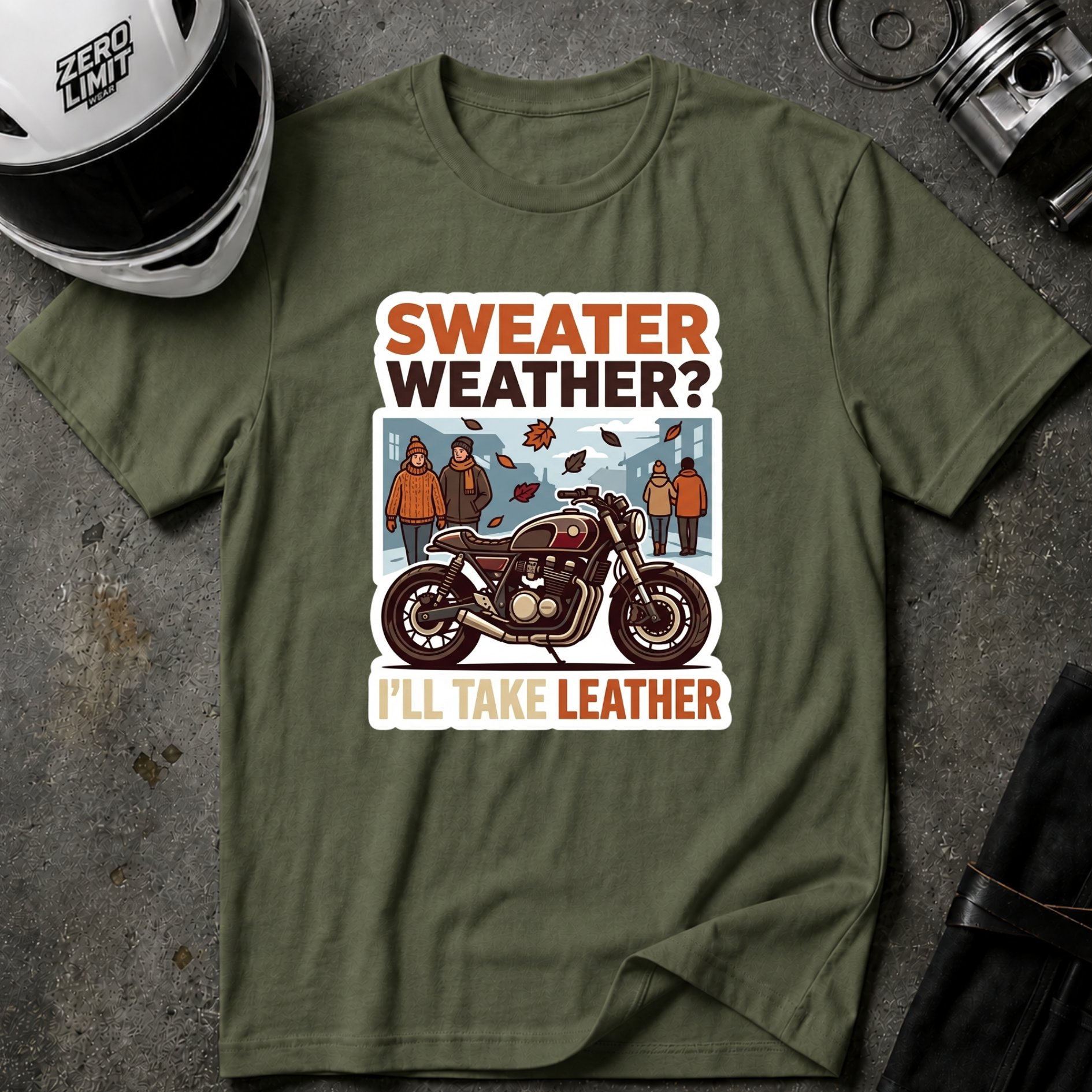 LEATHER > SWEATER T-SHIRT