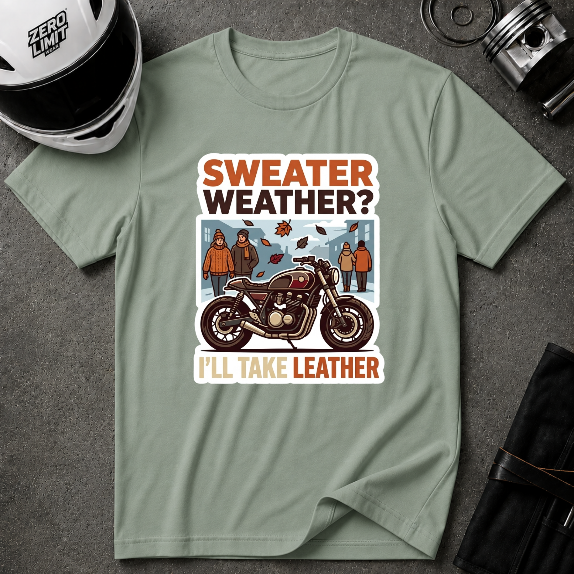 LEATHER > SWEATER T-SHIRT