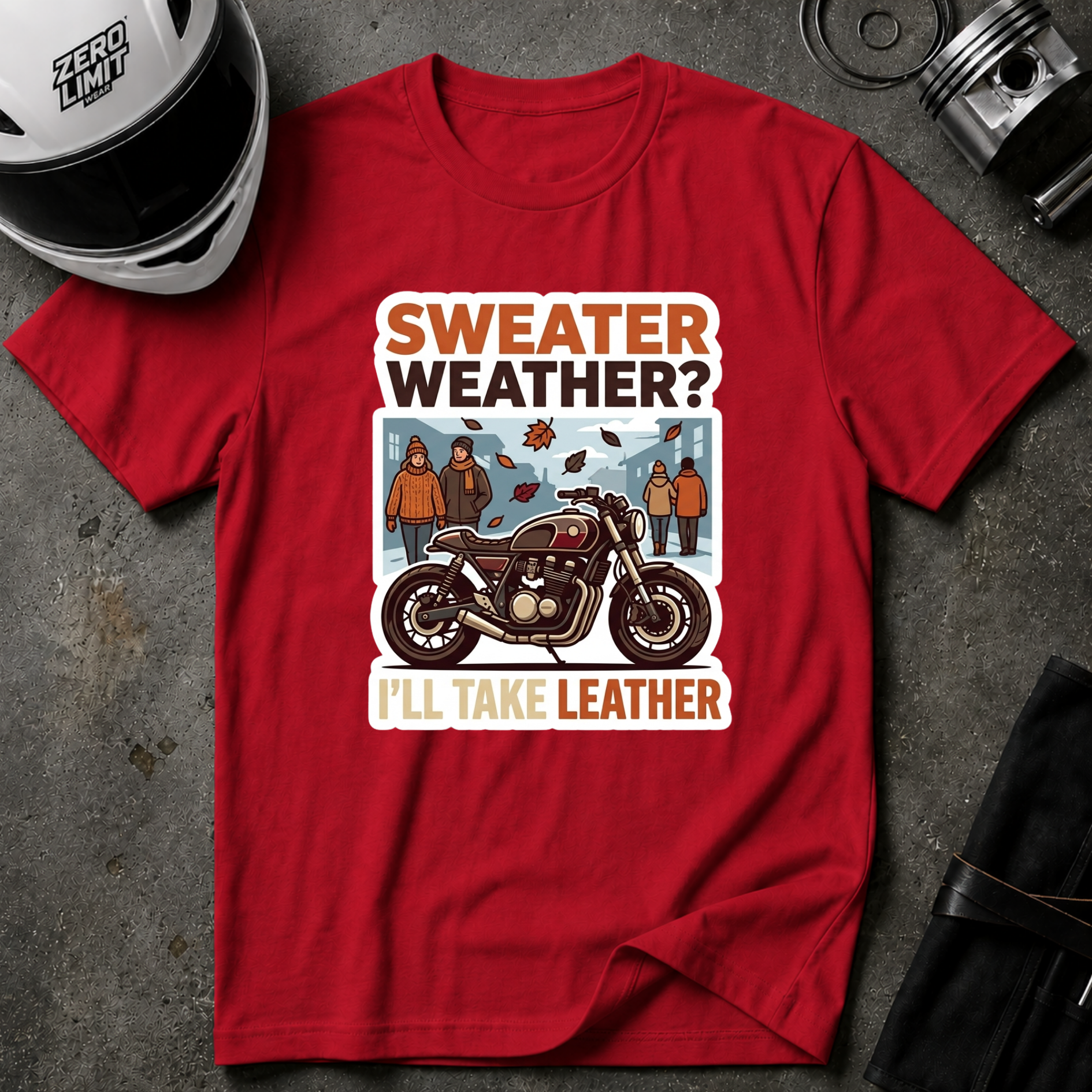 LEATHER > SWEATER T-SHIRT