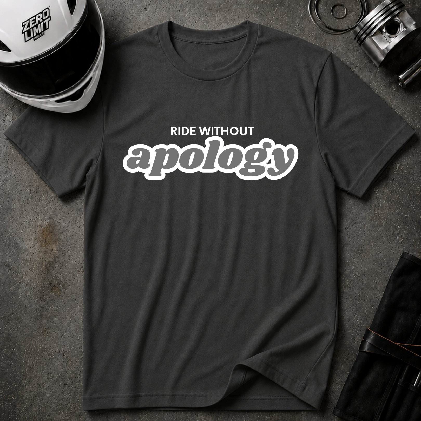 RIDE WITHOUT APOLOGY T-SHIRT