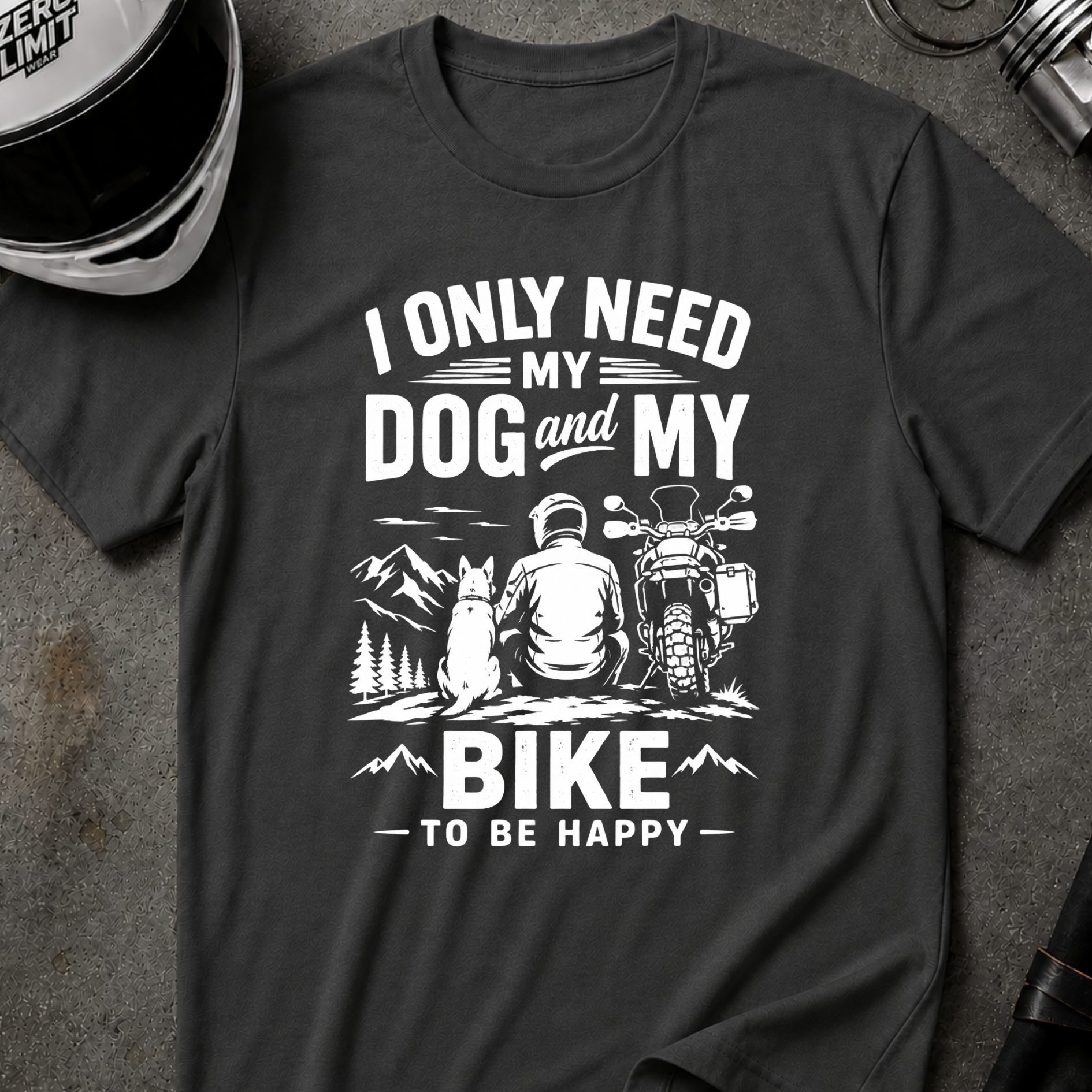DOG AND MY BIKE T-SHIRT