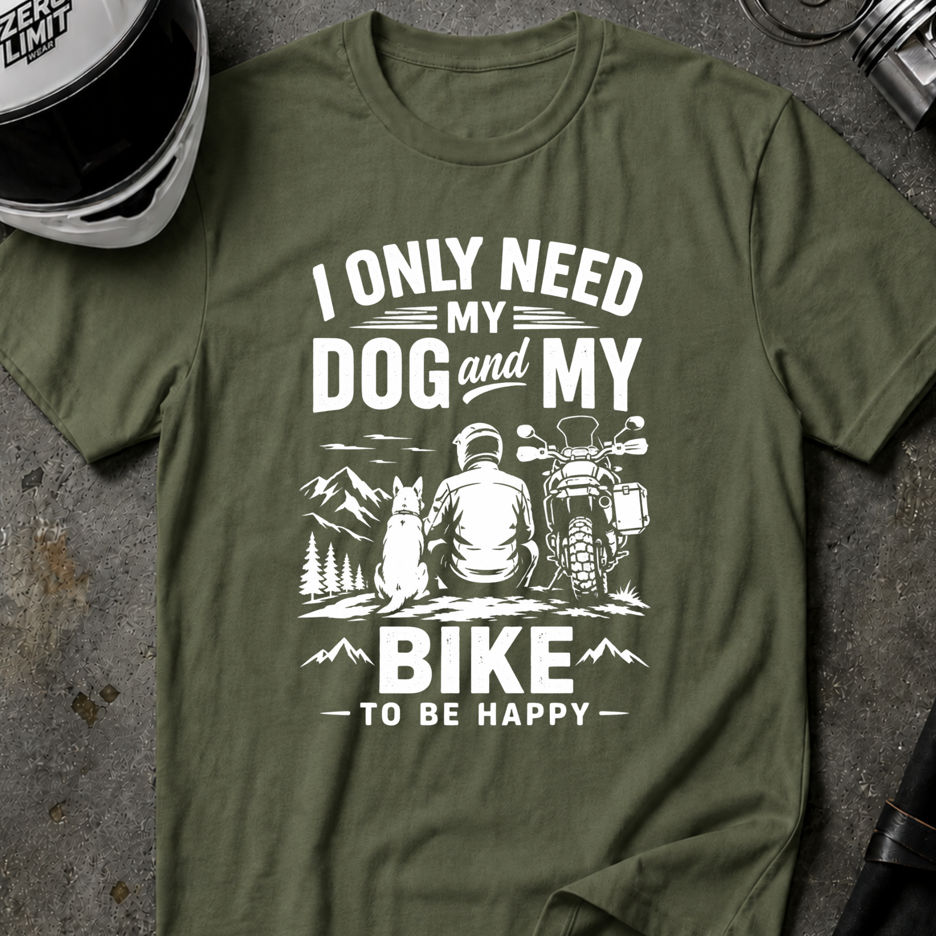 DOG AND MY BIKE T-SHIRT