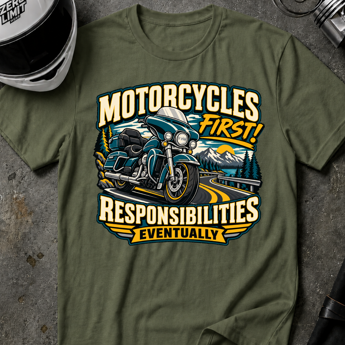 MOTORCYCLES FIRST T-SHIRT