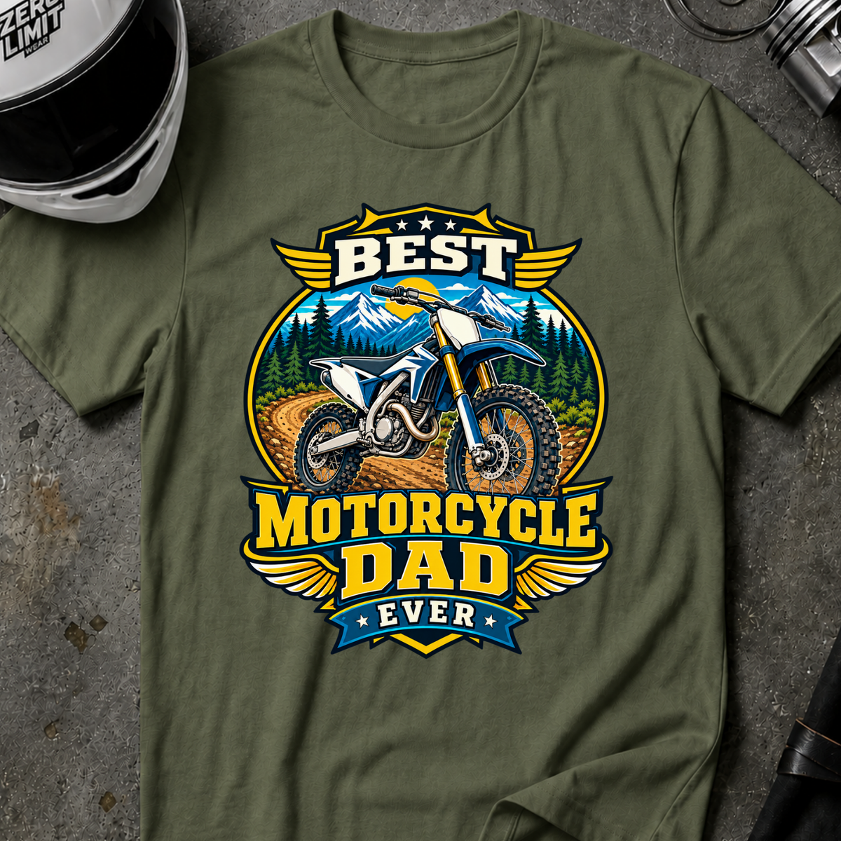 BEST DIRT BIKE MOTORCYCLE DAD T-SHIRT