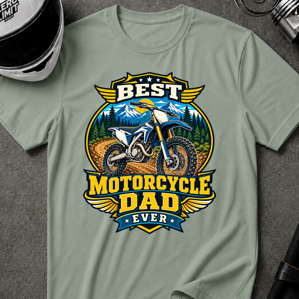 BEST DIRT BIKE MOTORCYCLE DAD T-SHIRT