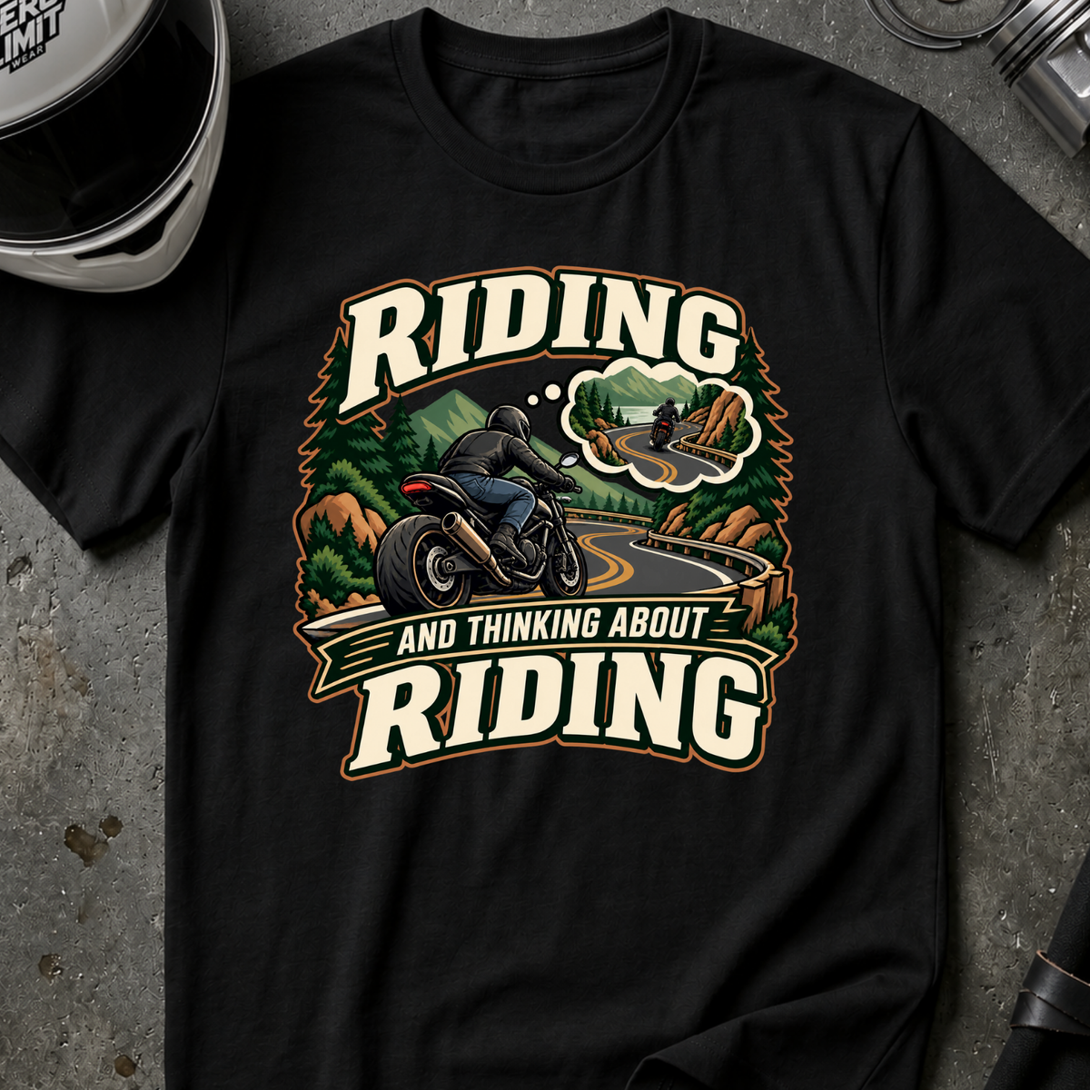 RIDING THINKING ABOUT RIDING T-SHIRT
