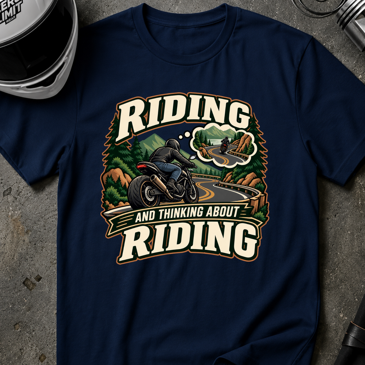 RIDING THINKING ABOUT RIDING T-SHIRT