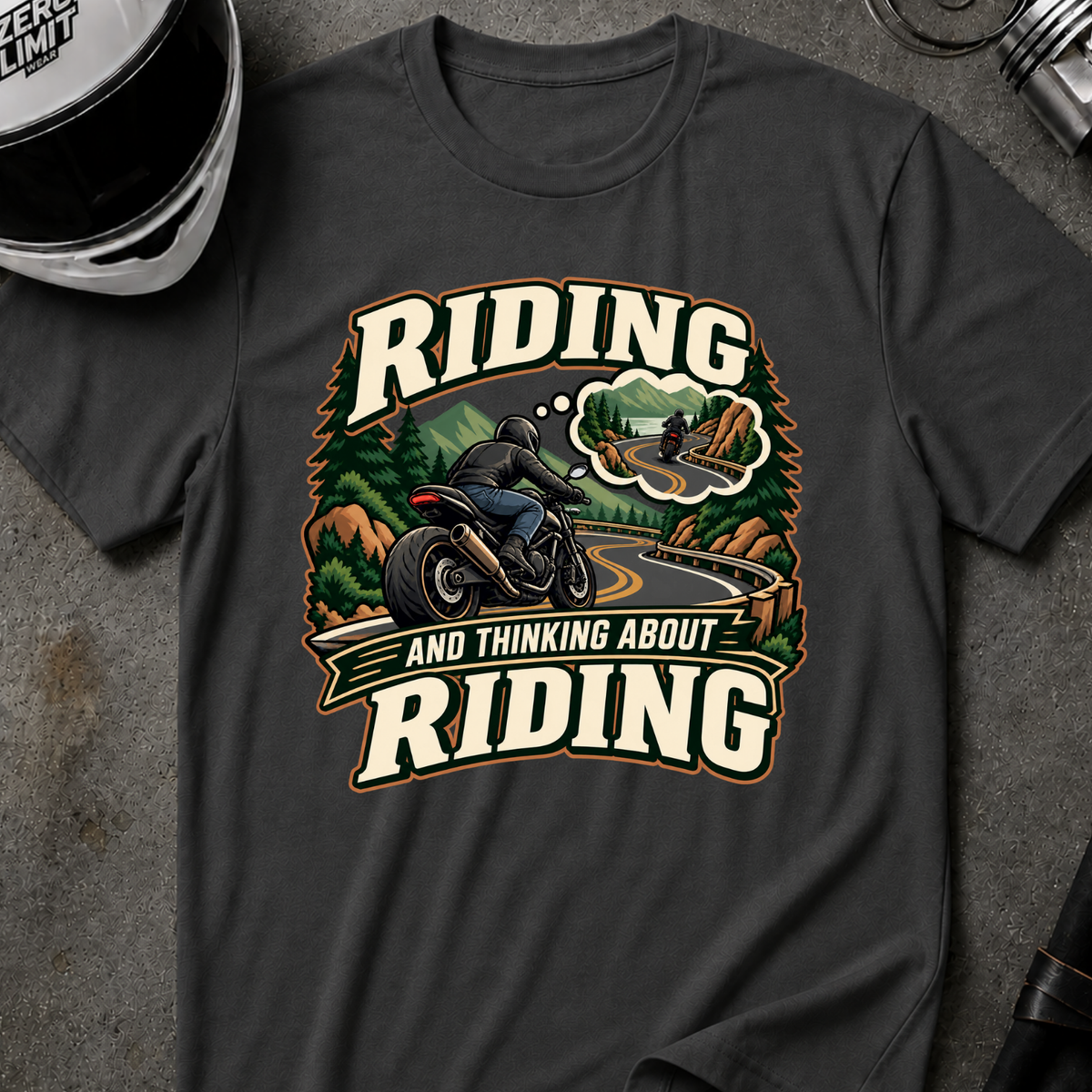 RIDING THINKING ABOUT RIDING T-SHIRT
