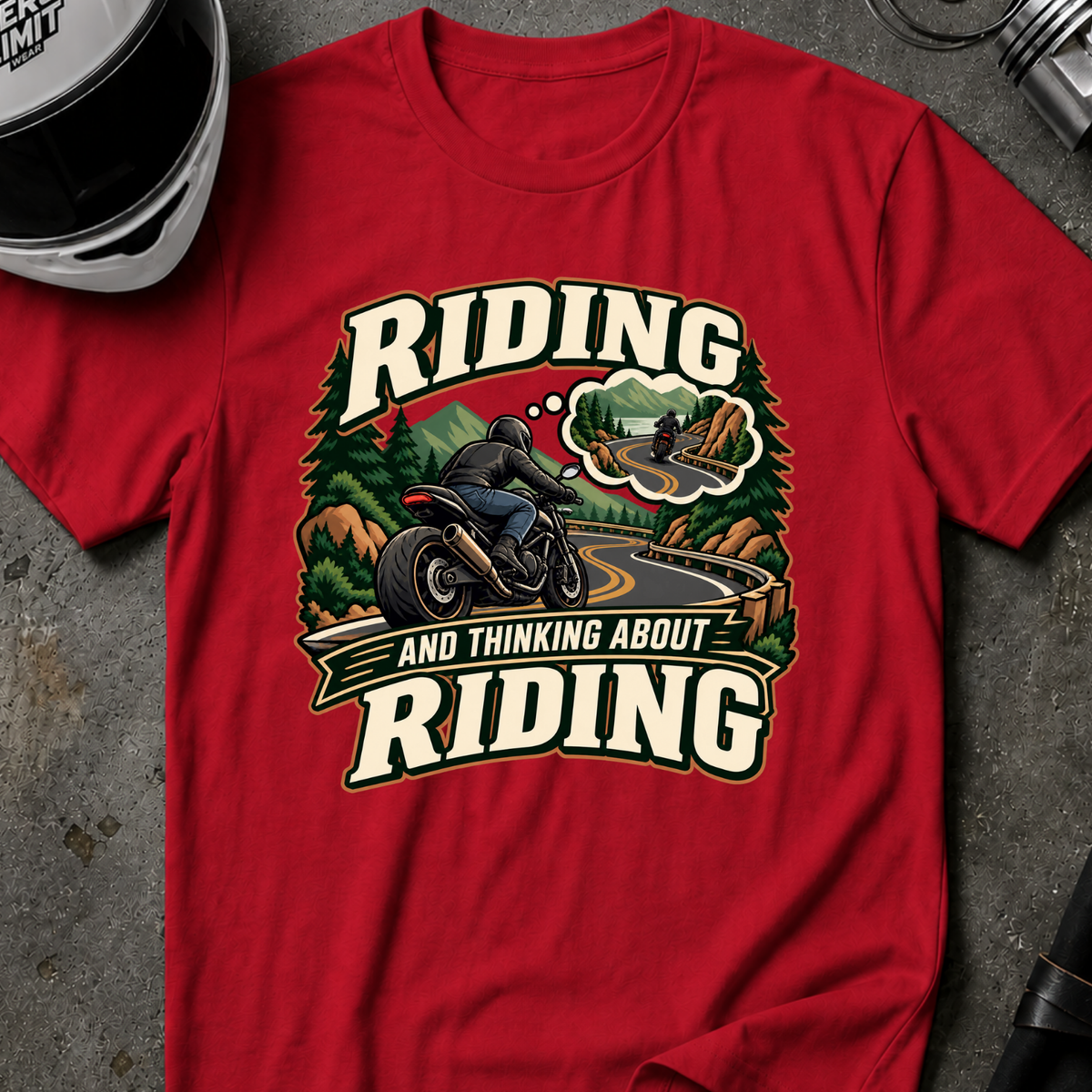 RIDING THINKING ABOUT RIDING T-SHIRT