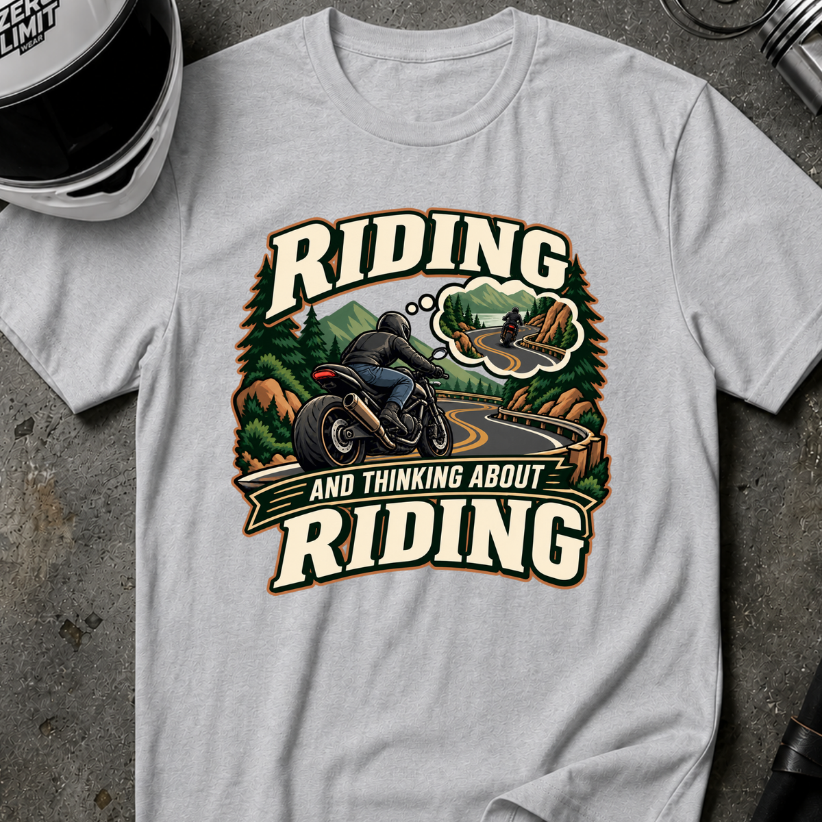RIDING THINKING ABOUT RIDING T-SHIRT