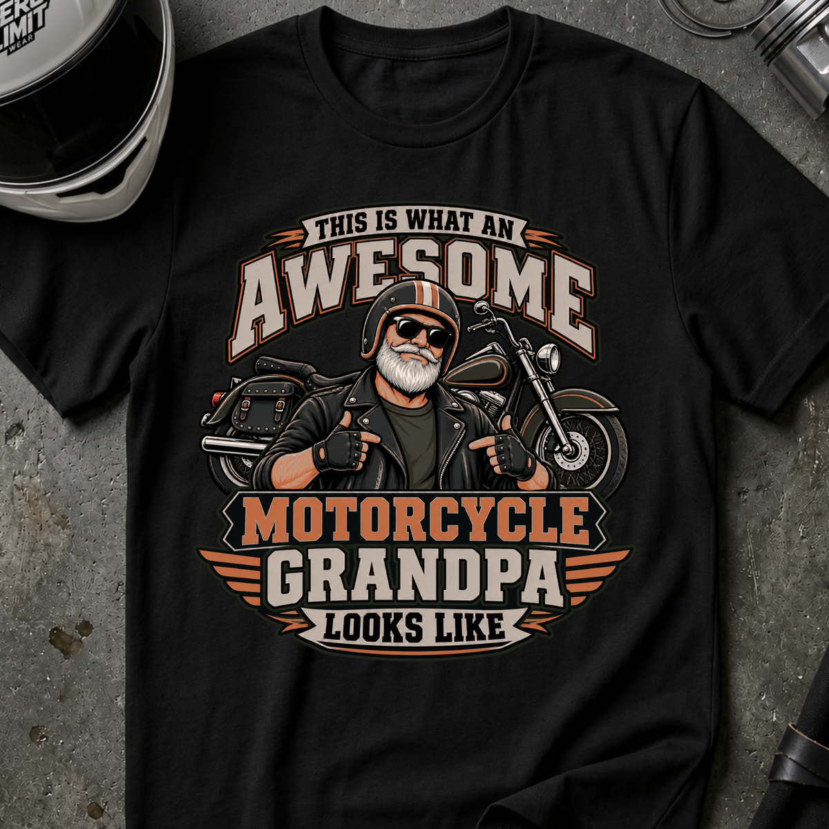 AWESOME MOTORCYCLE GRANDPA T-SHIRT