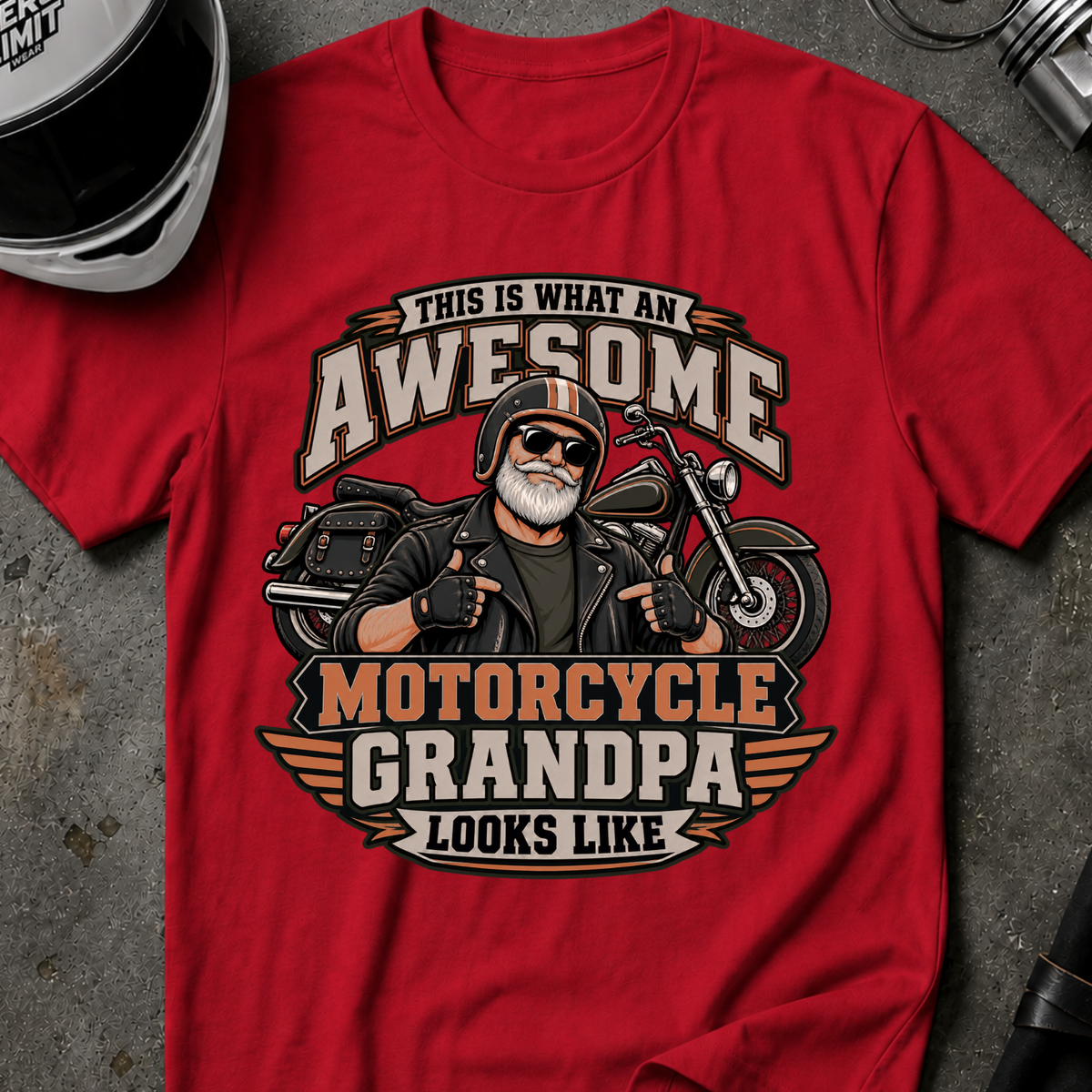AWESOME MOTORCYCLE GRANDPA T-SHIRT