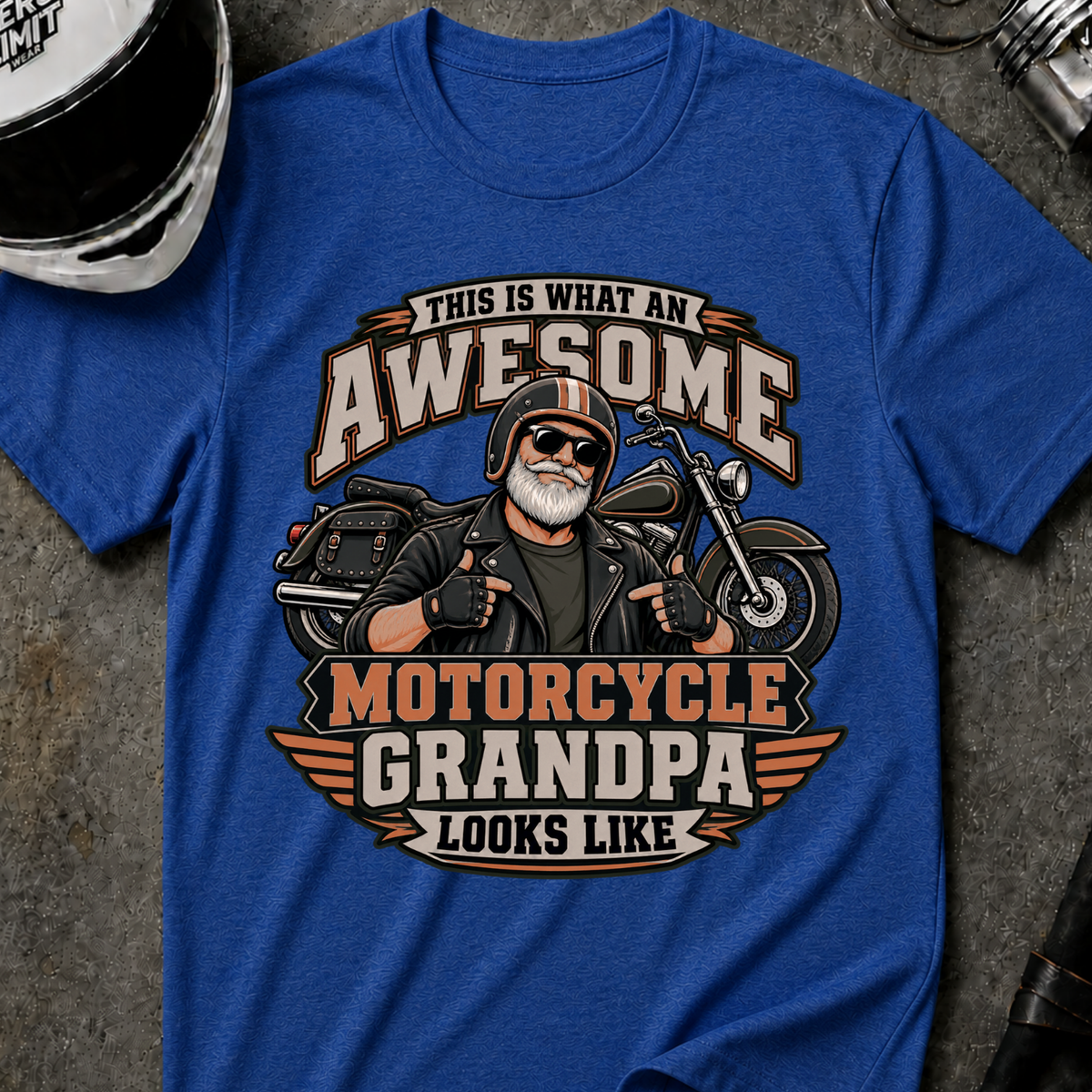 AWESOME MOTORCYCLE GRANDPA T-SHIRT