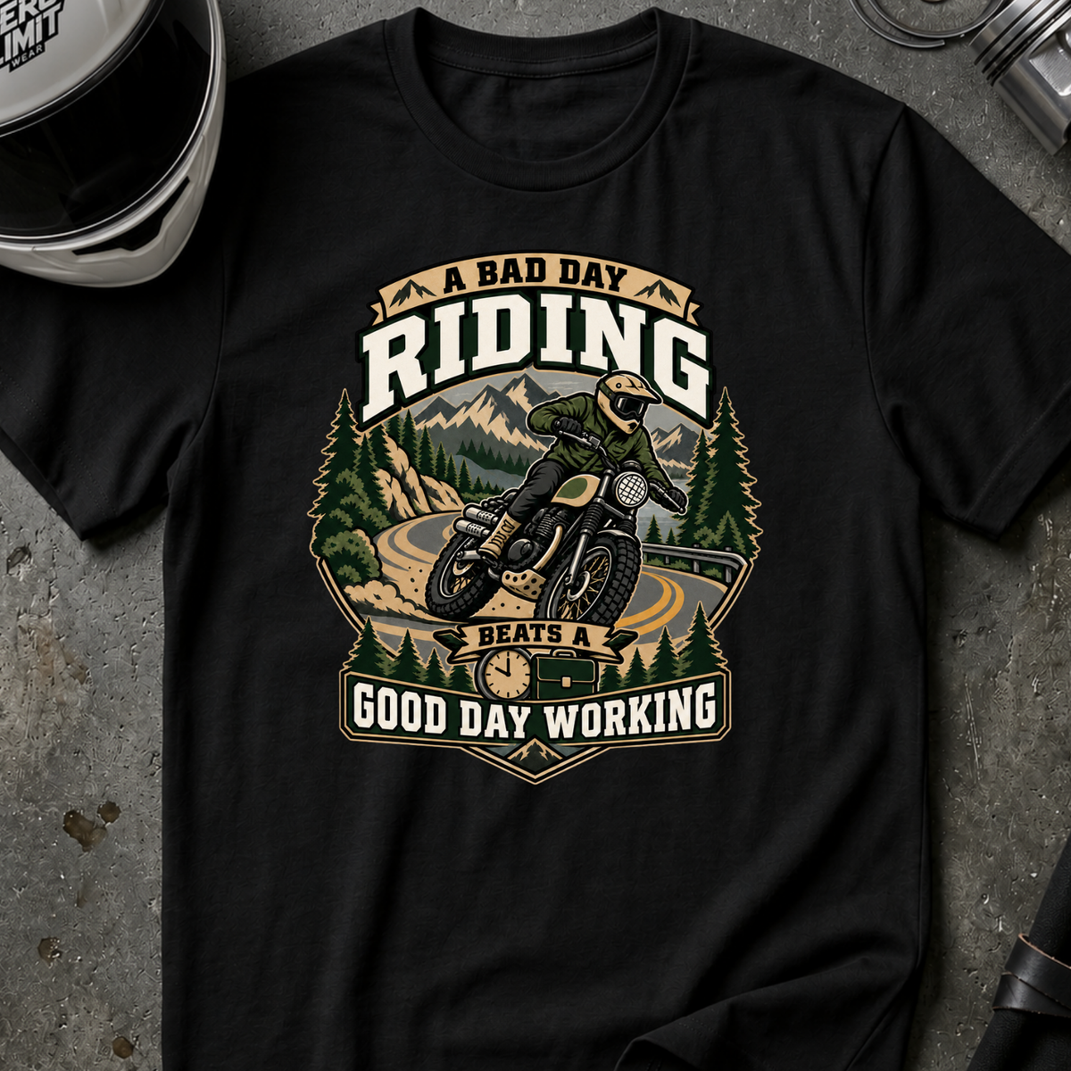RIDING BEATS WORK T-SHIRT