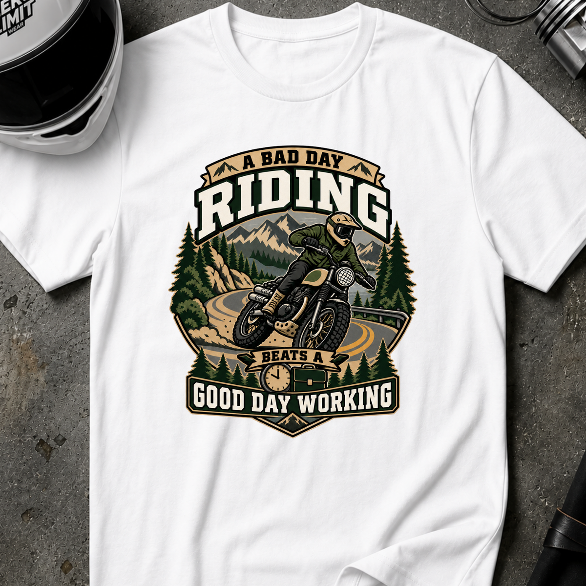 RIDING BEATS WORK T-SHIRT