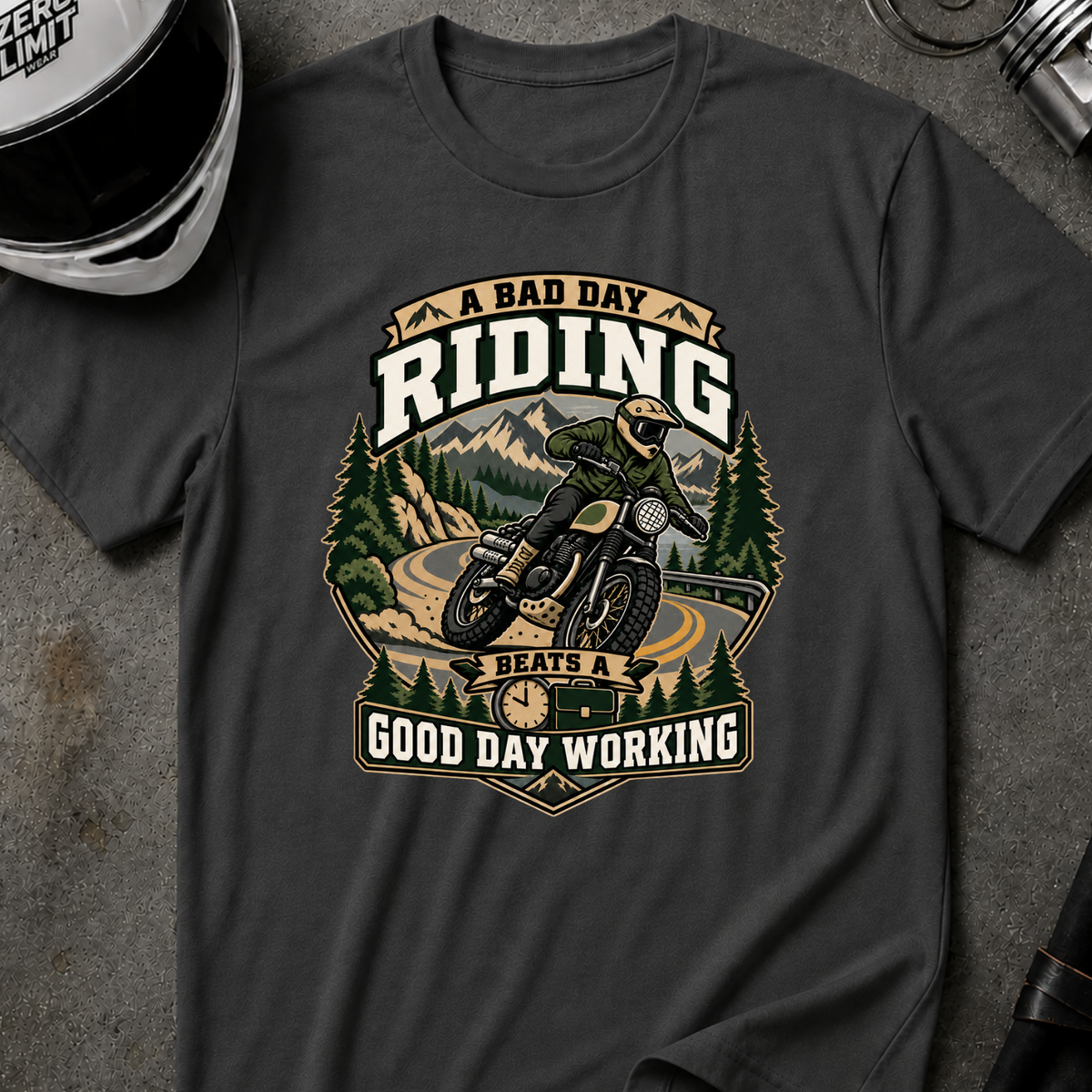 RIDING BEATS WORK T-SHIRT