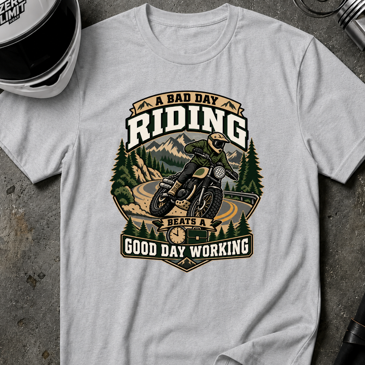 RIDING BEATS WORK T-SHIRT