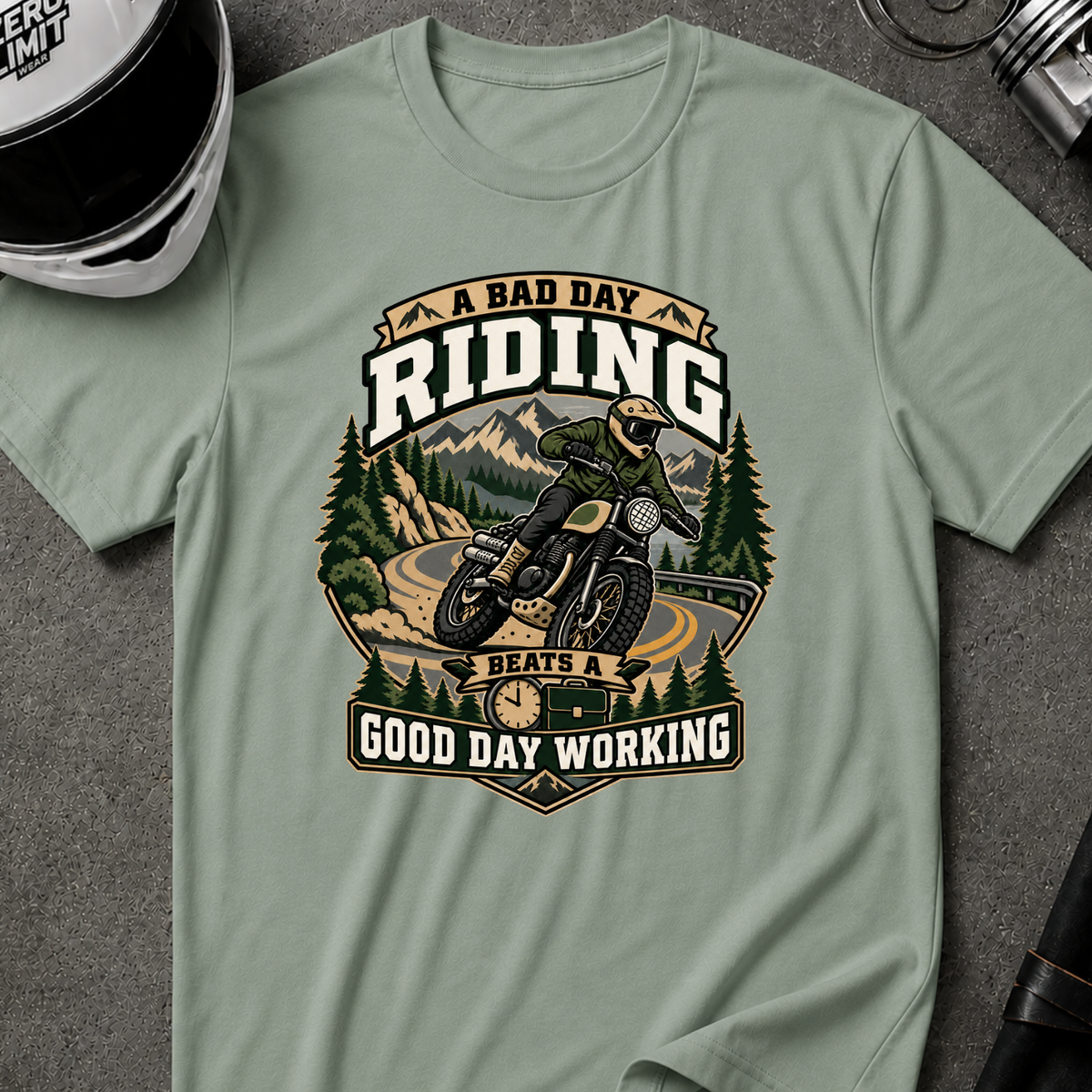 RIDING BEATS WORK T-SHIRT