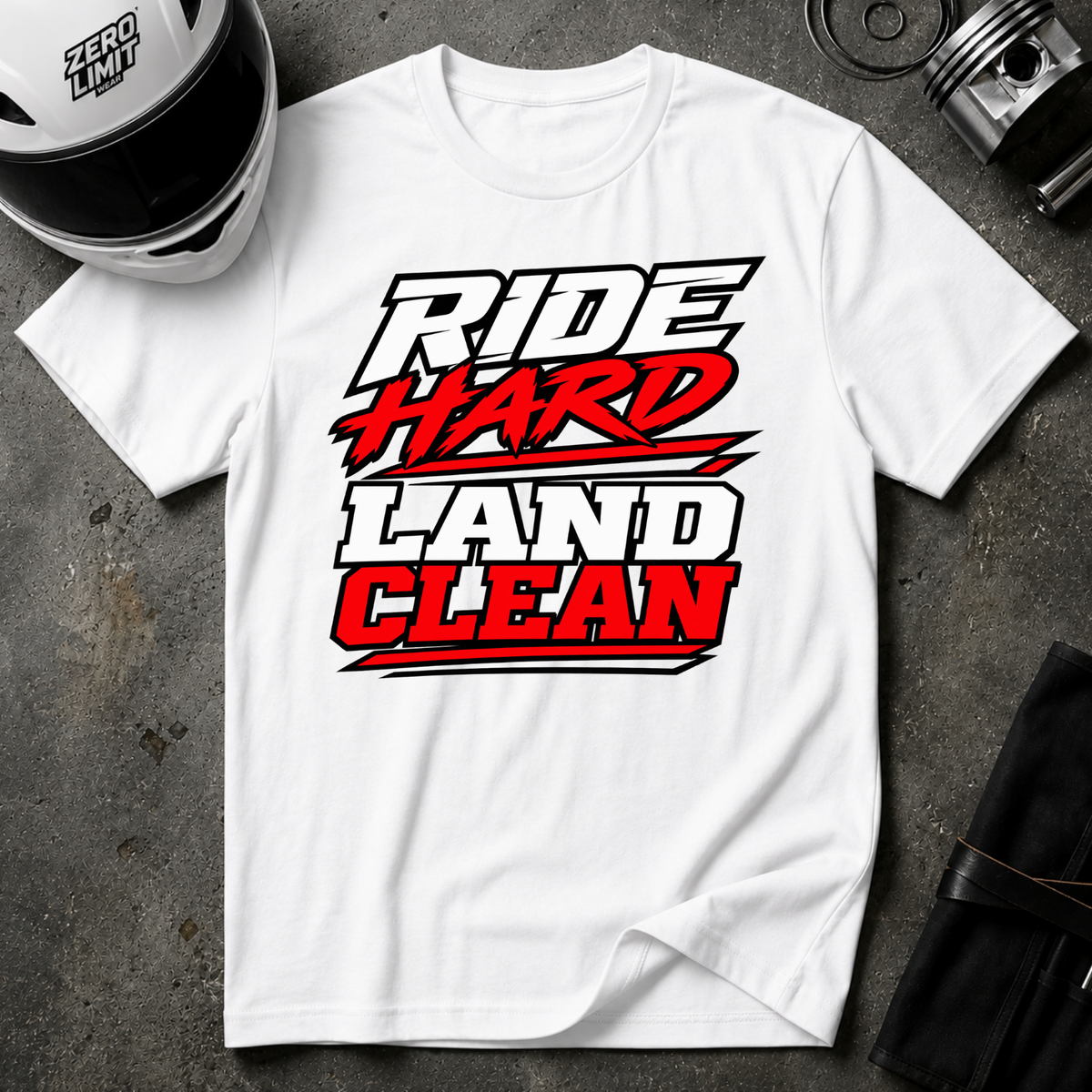RIDE HARD LAND CLEAN T-SHIRT