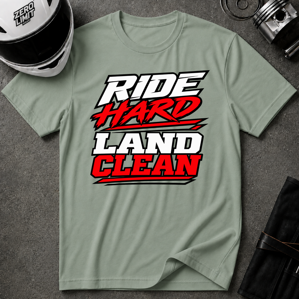 RIDE HARD LAND CLEAN T-SHIRT