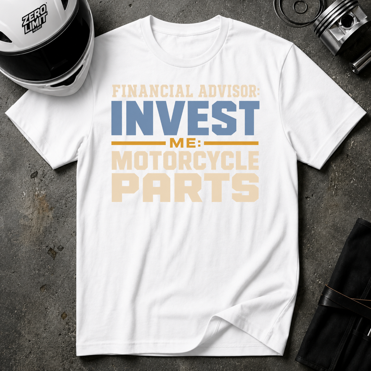 INVESTING VS. MOTORCYCLE PARTS T-SHIRT