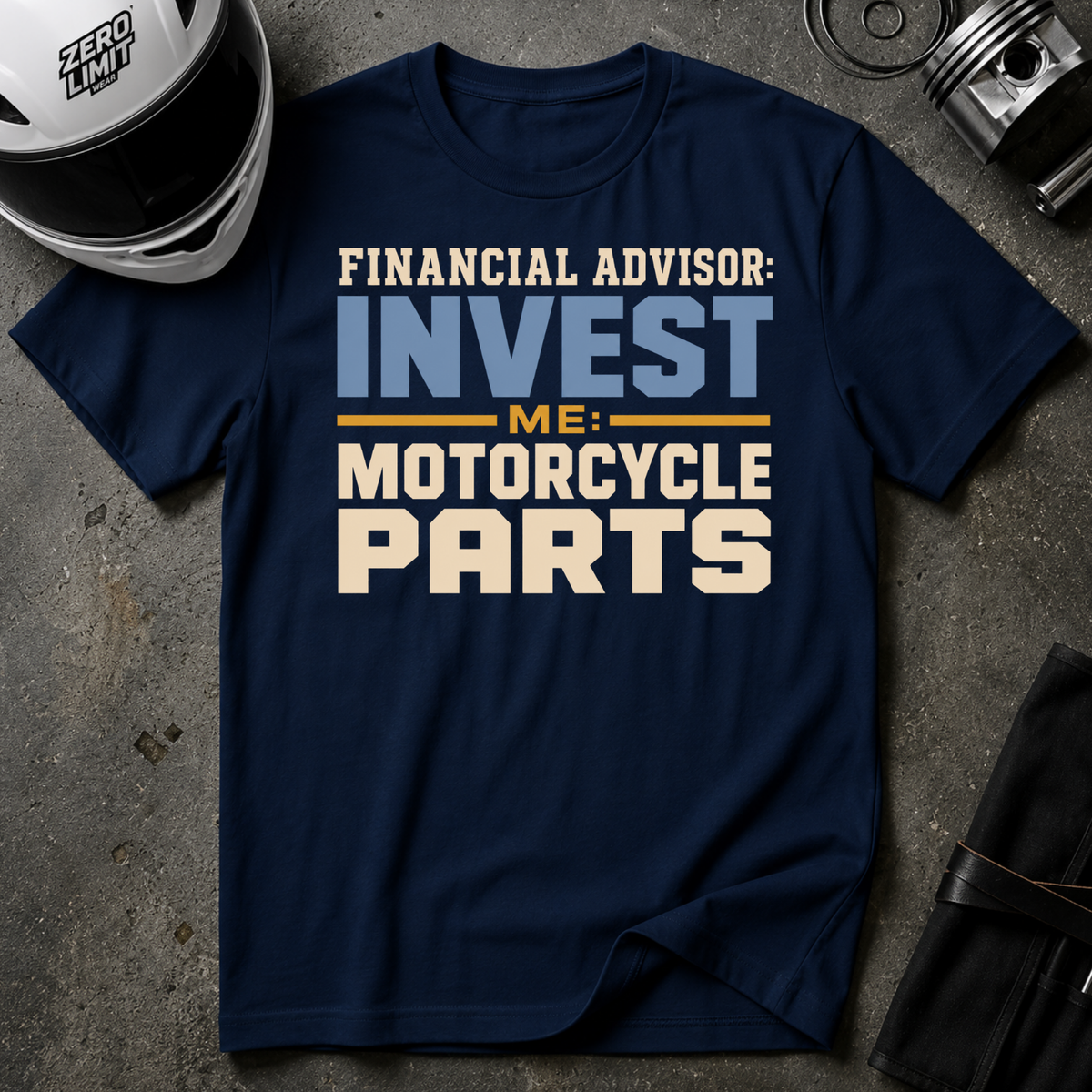INVESTING VS. MOTORCYCLE PARTS T-SHIRT